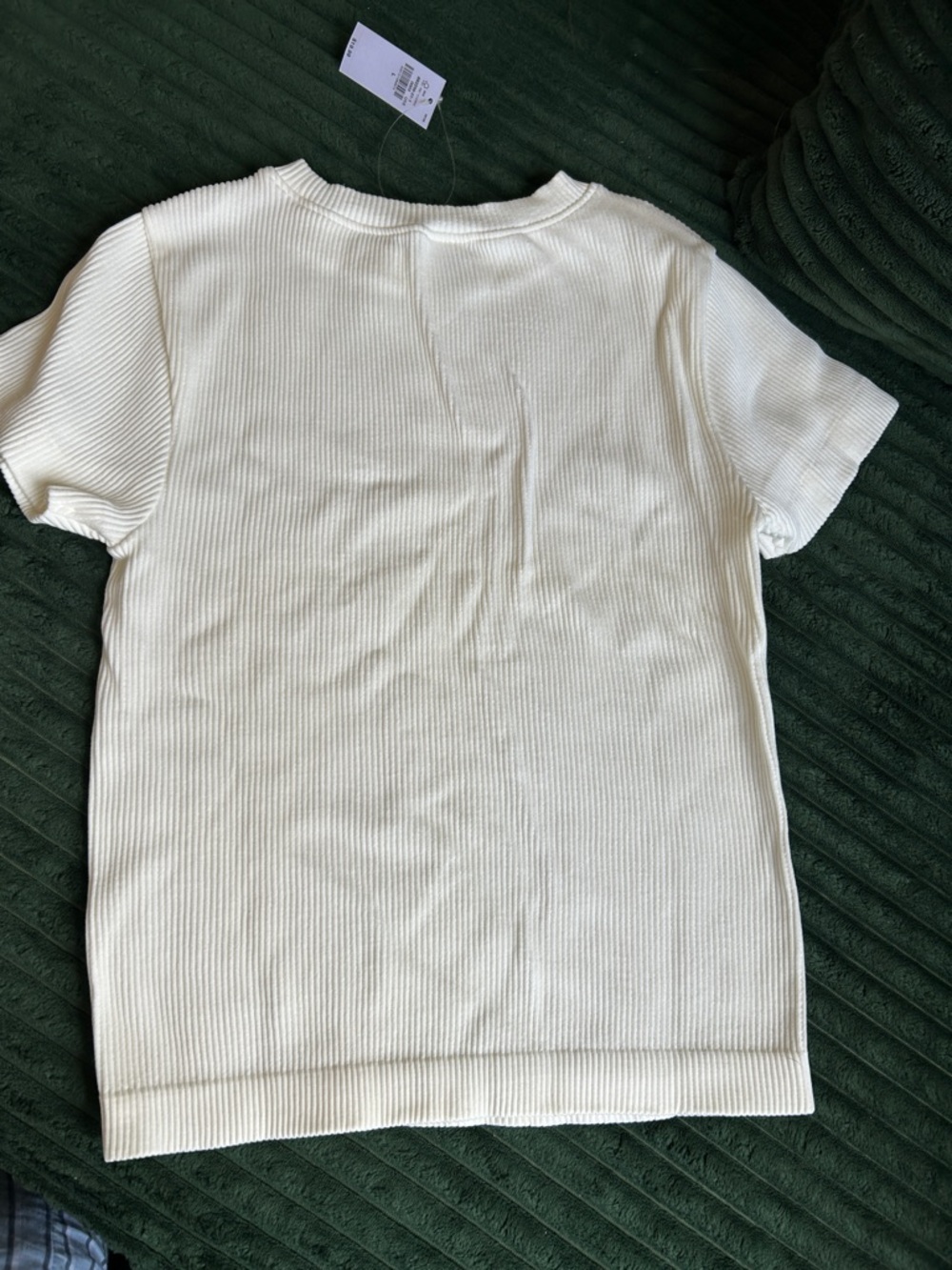 Old Navy Cream Ribbed Tee - Picture 2 of 5